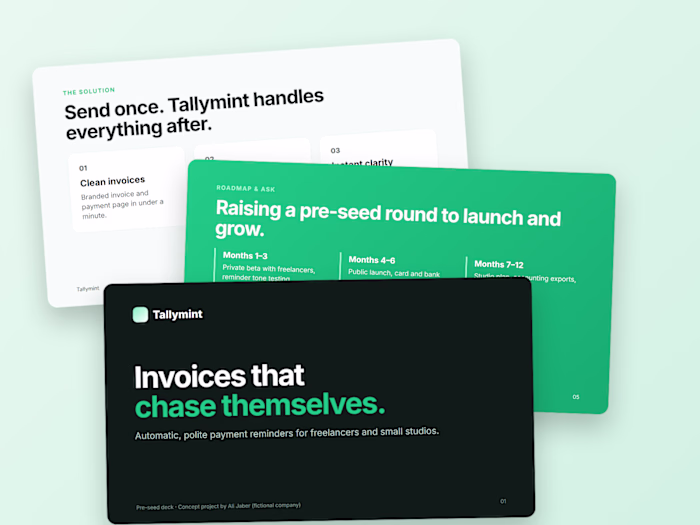 Tallymint: pre-seed pitch deck (concept project)
