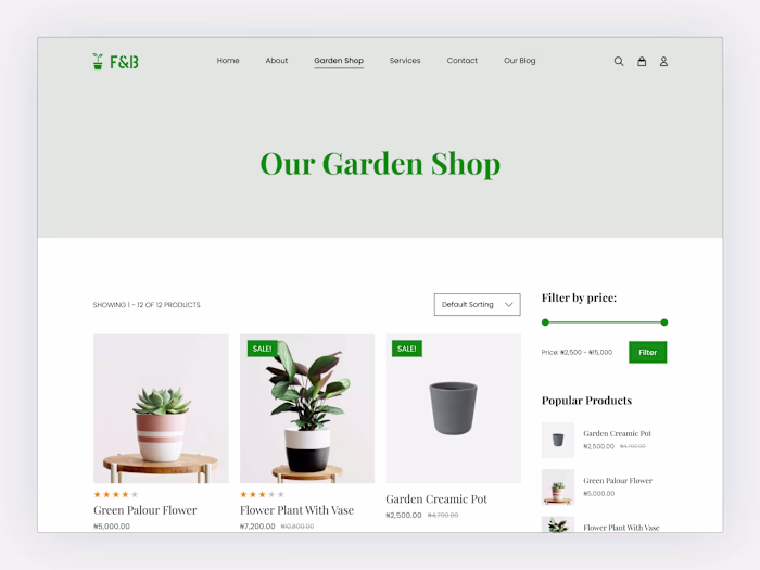FB Horticulture: eCommerce & Horticultural Service Web Design
