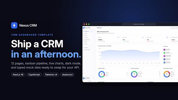 Nexus CRM. 
a CRM dashboard