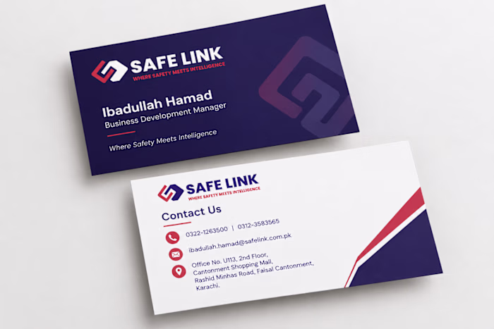 Business Card Design for Safe Link Security Brand