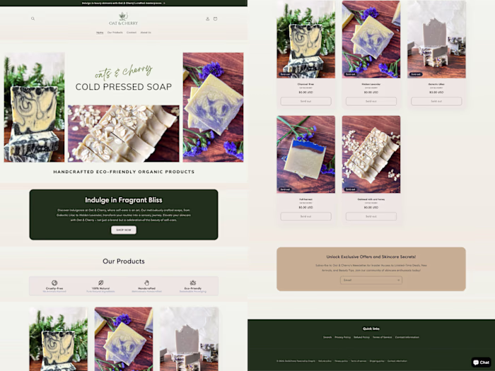 Oat & Cherry Shopify Store Development