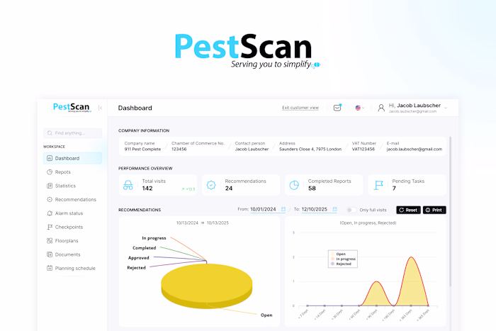 Customer Portal UX/UI Design for PestScan