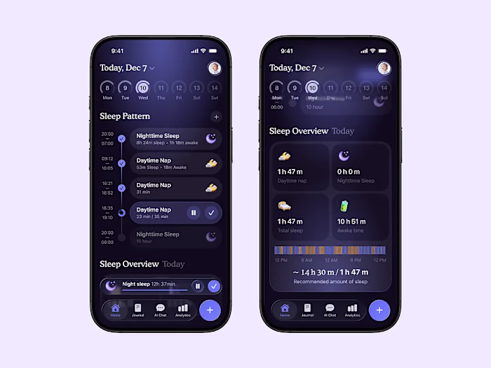Baby Sleep Tracker Home Screen