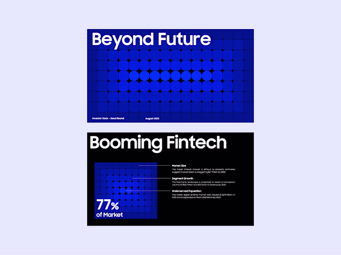 Investor Pitch Deck Design for Fintech Startup