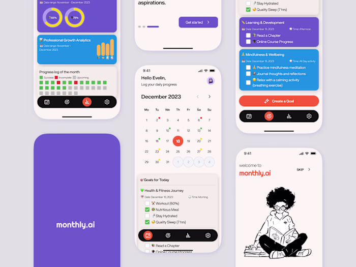 Monthly.AI - A.I. powered monthly goal tracker app