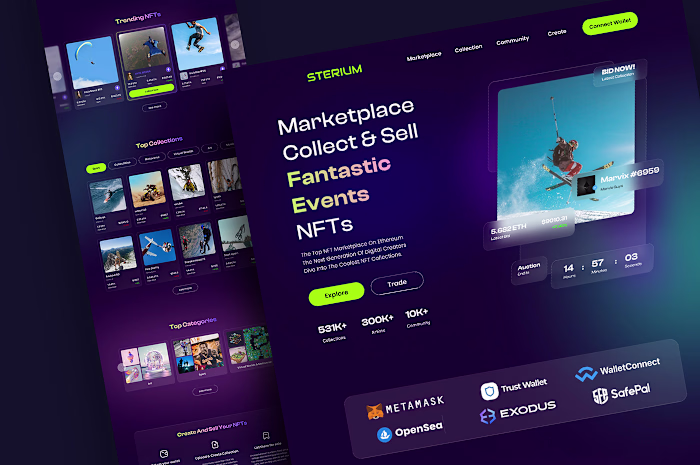 NFTs MARKETPLACE FOR FANTASTIC EVENTS | LANDING PAGE on Behance