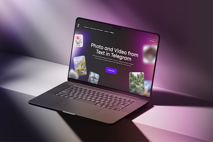 Landing page for Image and Video Generation Bot 