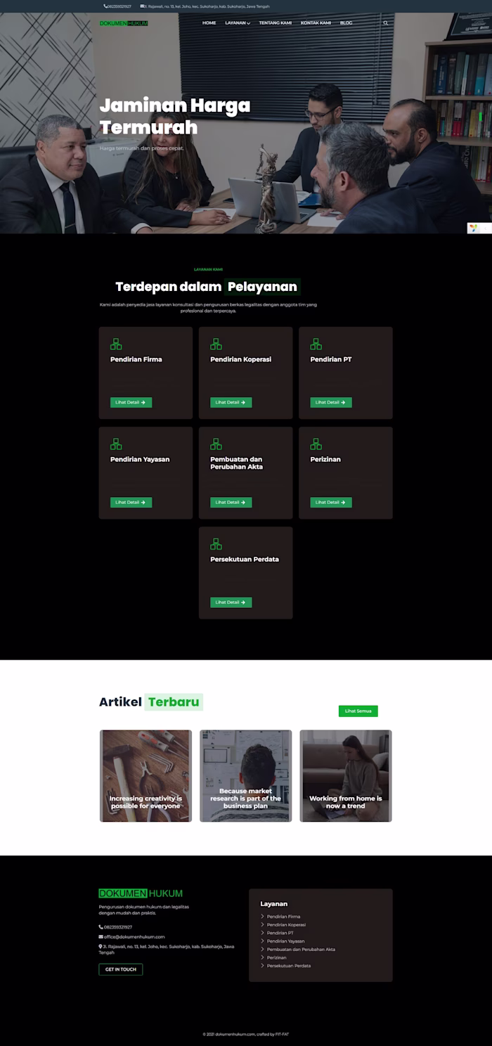 Custom DokumenHukum.com Company Profile Website