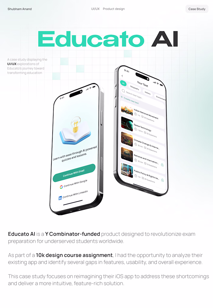 EDUCATO AI | Mobile App | UI/UX Case study