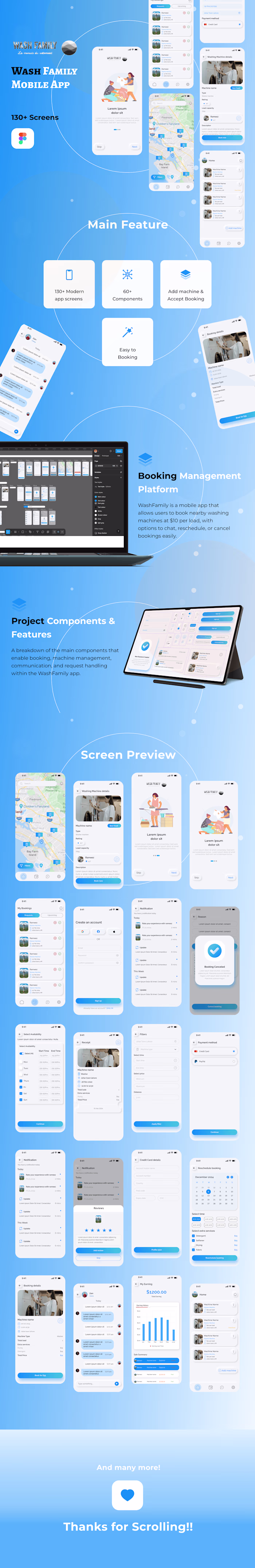 Wash Family Mobile App | Figma Design