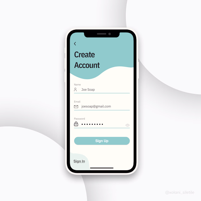 Sign Up Screen Design