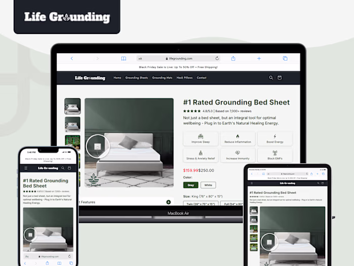 Life Grounding PDP | Figma to Replo Product Page