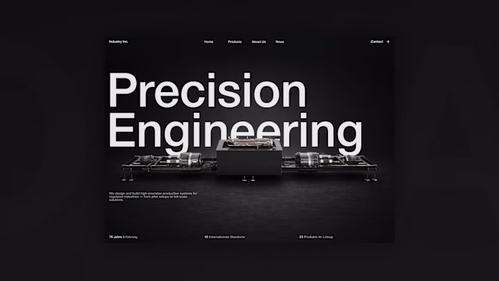 Hero Design Concept for Industrial Engineering Company