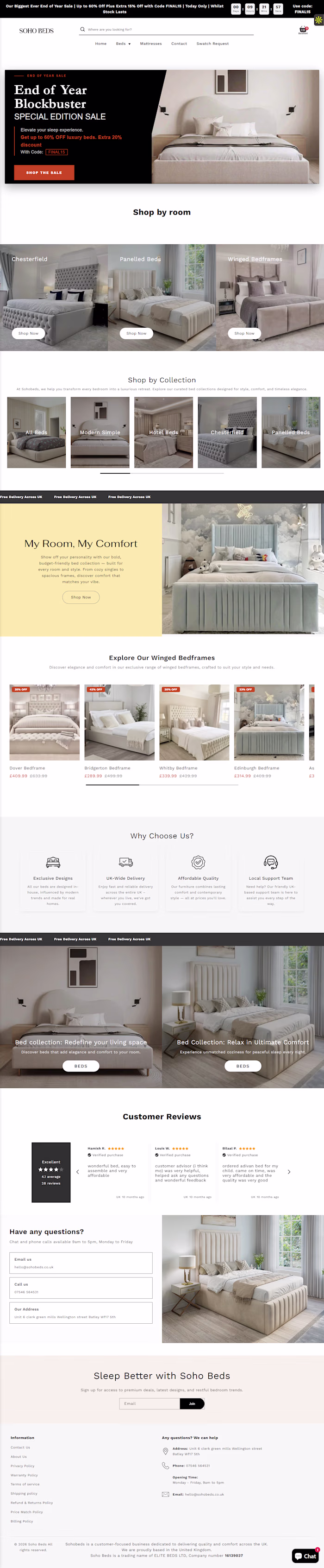 Sohobeds Shopfy Store