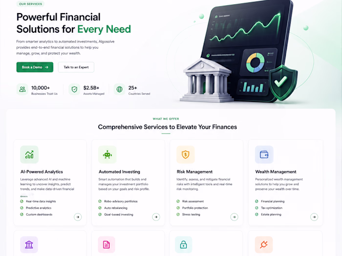 Services page for AlgoSolve