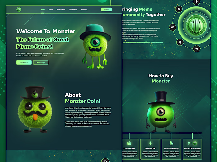 Monzter: Crypto Memecoin Landing Page