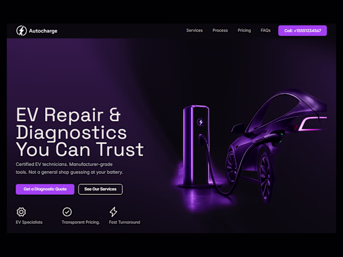 Autocharge, a Framer landing page