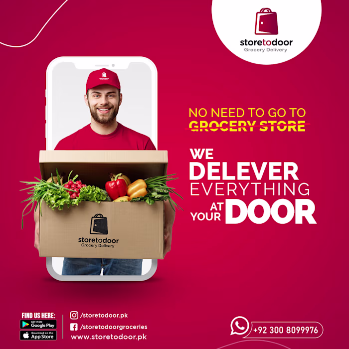 StoreToDoor - SocialMedia posts for a Grocery Store