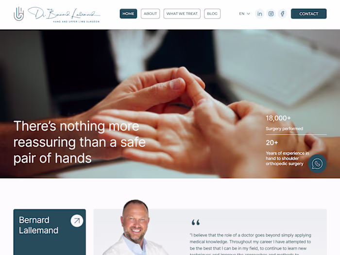 Website on Webflow for medical doctor