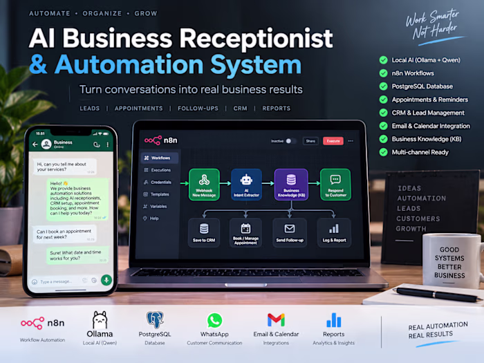 AI Business Receptionist & Automation System