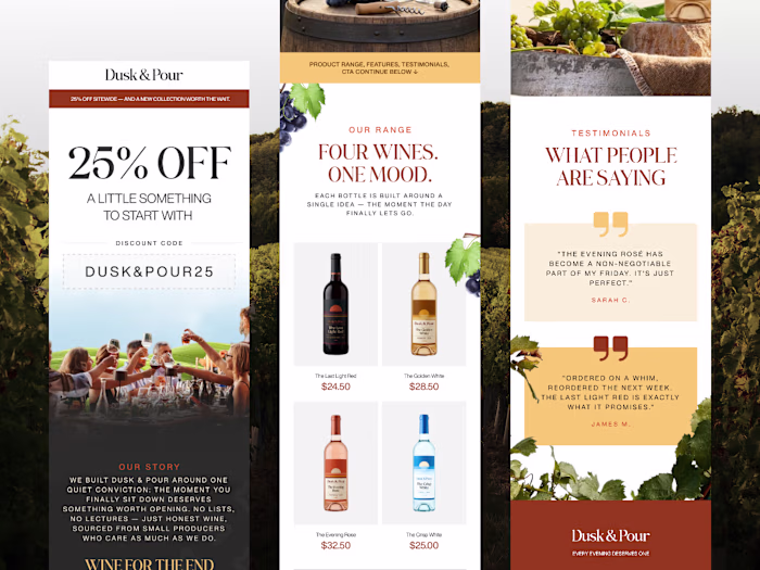 Email design for a winery😊