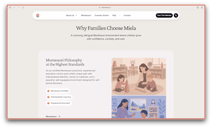 Built a small Framer website for Montessori kindergartens, u...