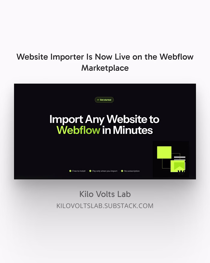 Webflow site importer tool