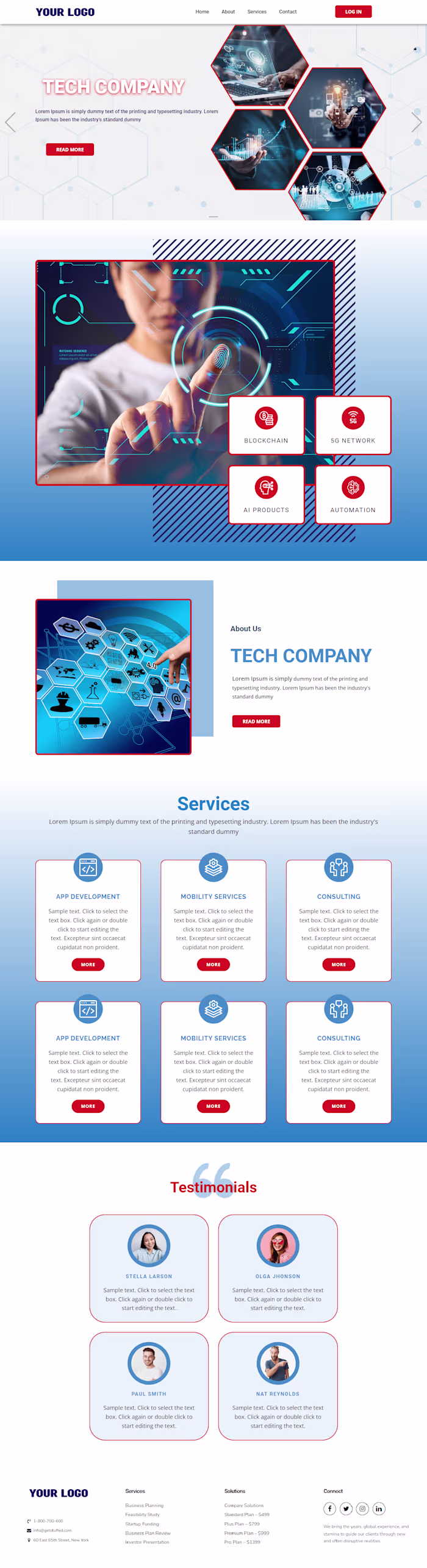 Tech Company Website Template Design