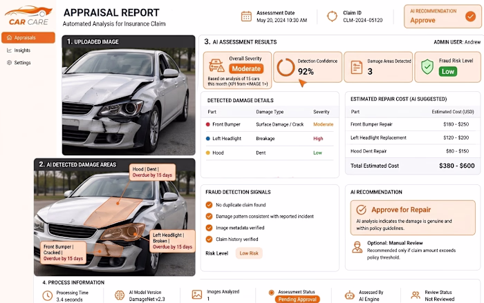 Damage Assessment –Automated Platform for Insurance