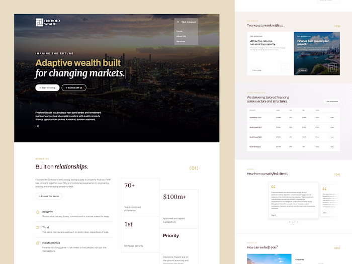 Freehold Wealth: Website Design & Framer Build