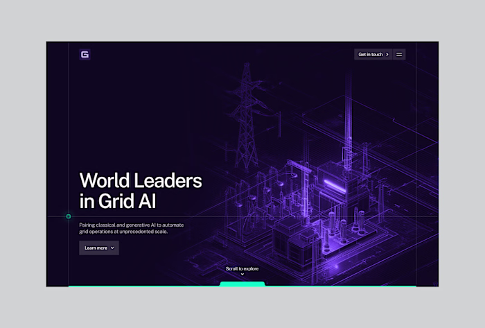 Hero section design for Gridsight