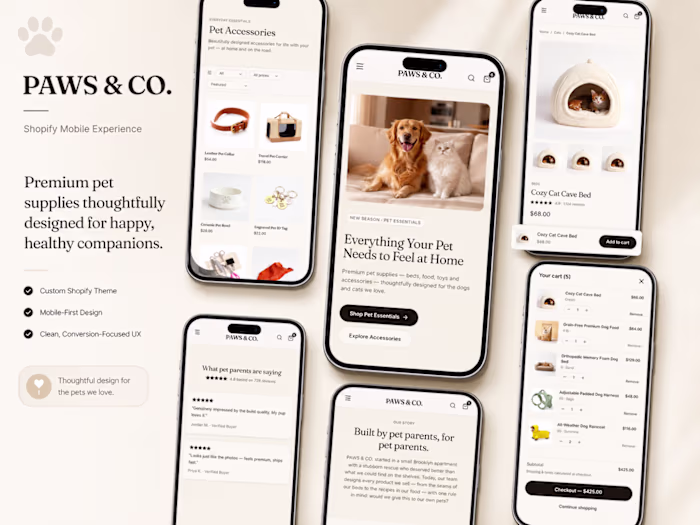 Pet Supply Shopify Storefront Design