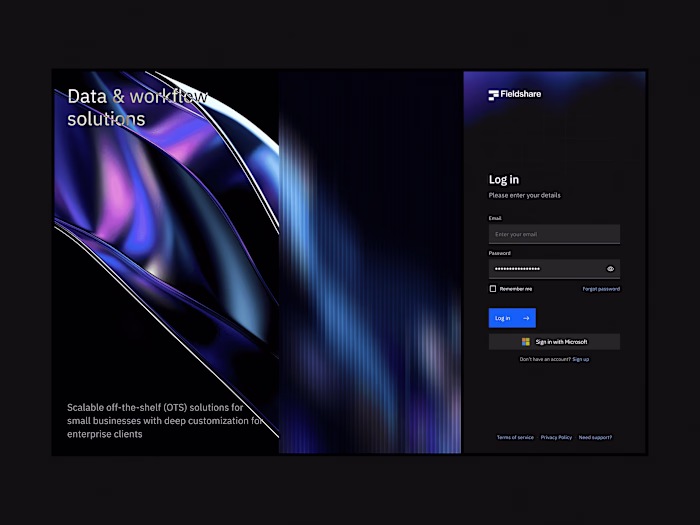 Login screen