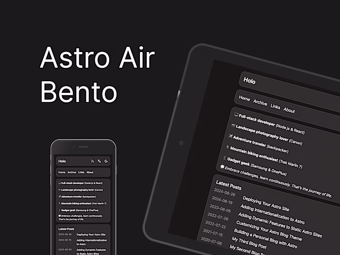 Astro Air Bento | Astro Theme
