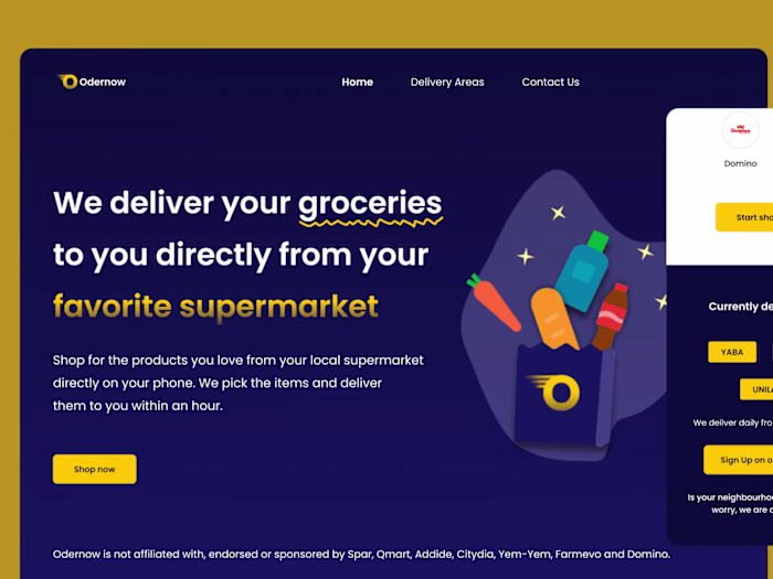 Odernow: On-demand grocery delivery service
