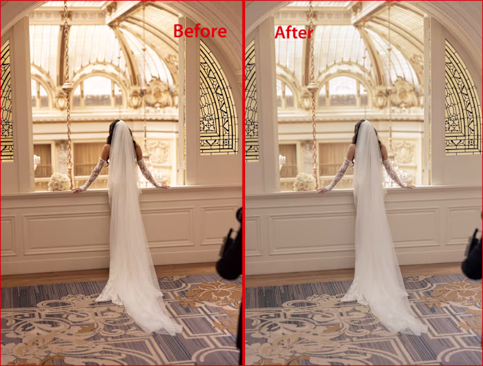 Wedding Veil Before & After