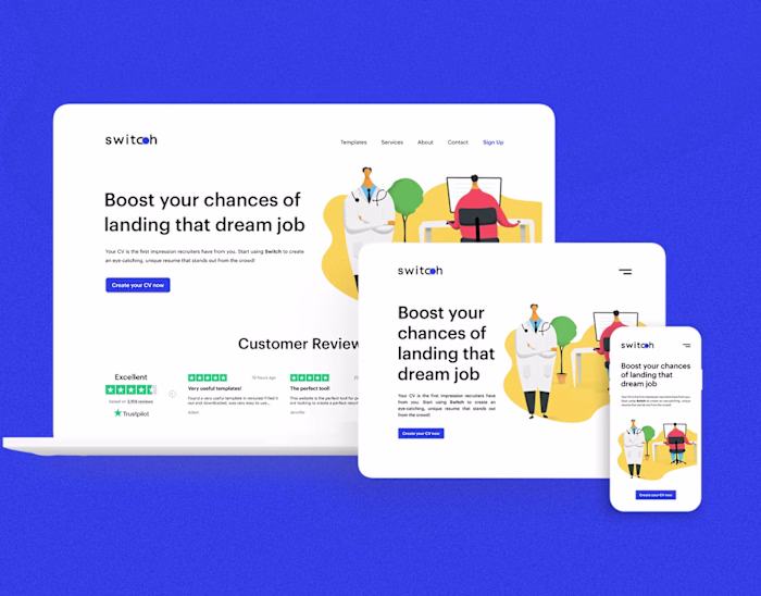Switch brand identity and web design