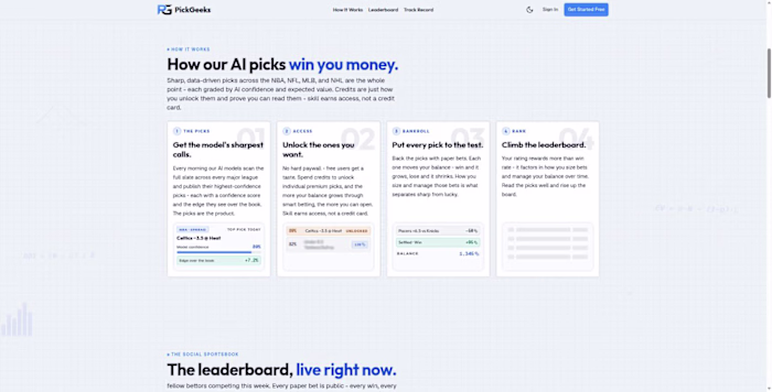 PickGeeks — AI Sports Picks Ranked by Confidence