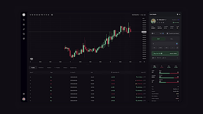 Crypto social app, trade terminal — designed by Chick Studio