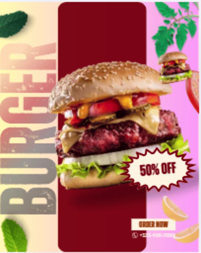 Recreating a Premium Burger Food Poster