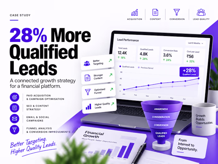 Financial Platform: 28% More Qualified Leads