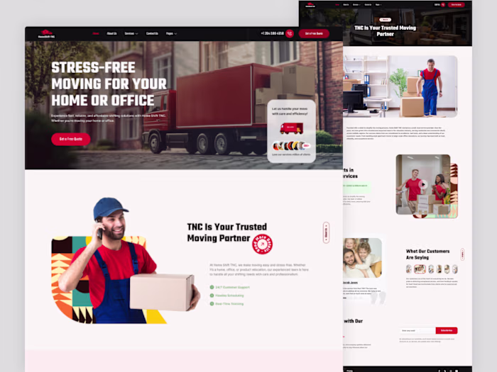 HomeShift TNC - Transportation Website Template