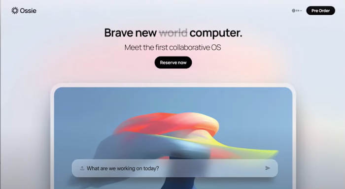 Ossie AI-Native OS Website Design