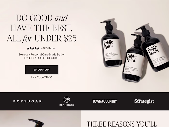 Public Spirit - Evergreen Landing Page