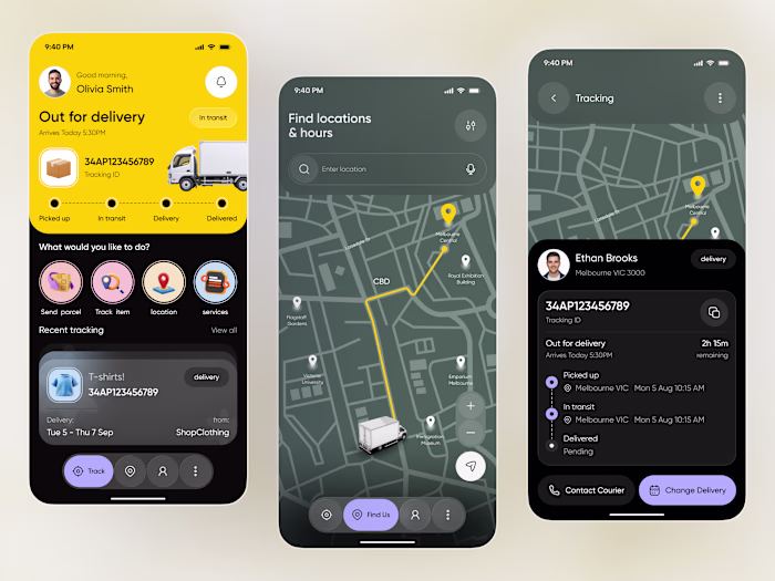 Parcel Delivery Tracking App UI