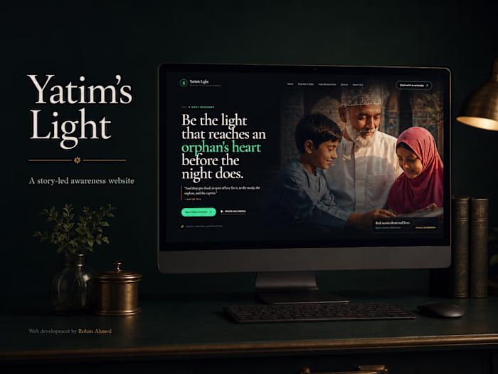 Yatim’s Light — Story-led Awareness Website in Next.js