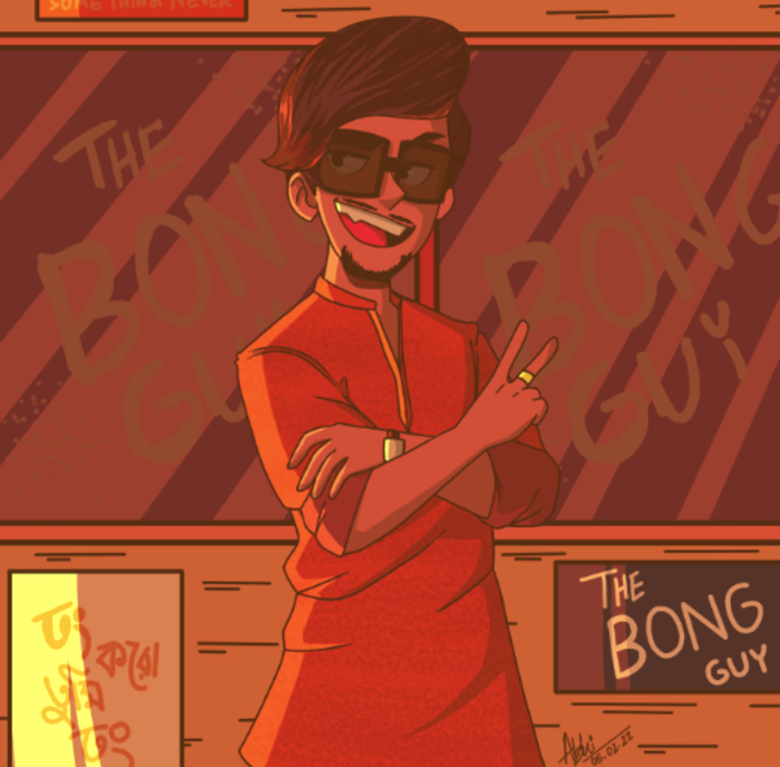 A vibrant 2D character illustration