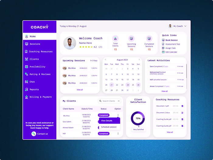 Coachy - Web app 