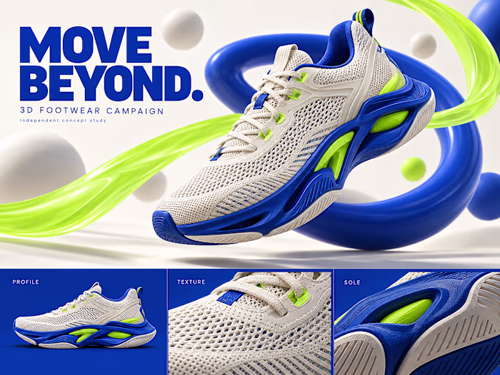 AI 3D Footwear Campaign | Sneaker Product Design
