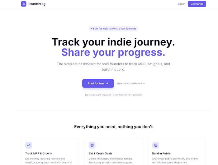 Built FounderLog — an MRR